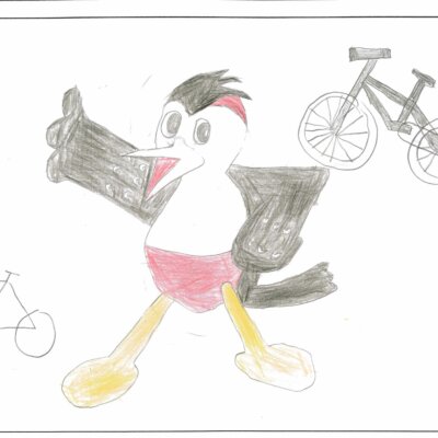 ニセコ小学校 ニッキーと自転車