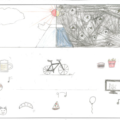 ニセコ小学校 昼と夜