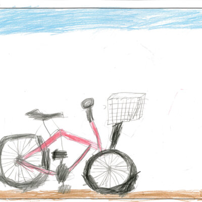 ニセコ小学校 赤い自転車