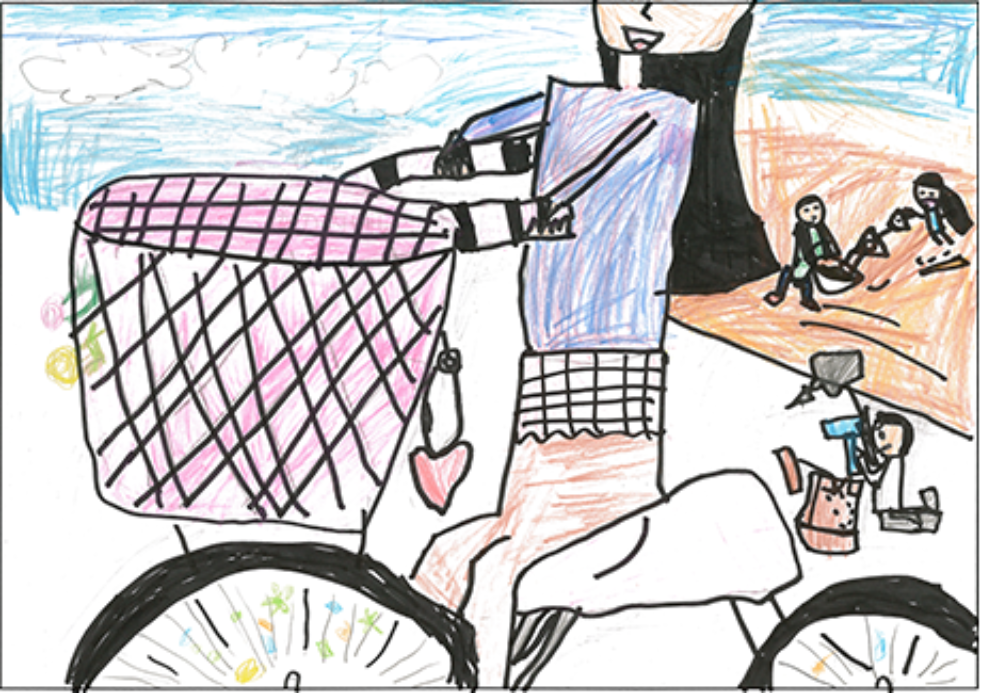 「自転車あそび」　共和町立東陽小学校